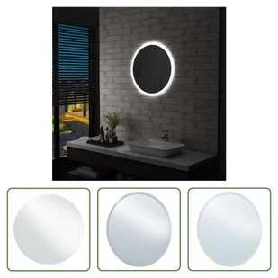 Living Store Lustro łazienkowe z diodami LED 60 cm - Lustra - miniaturka - grafika 1