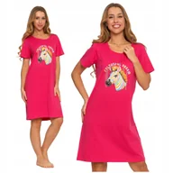 Bielizna nocna - Koszula Nocna Damska Różowa Piżama Urocza Zebra Kolorowa Wygodna MORAJ - XL - miniaturka - grafika 1