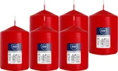 Świece - Świeca walec BISPOL Aura 44H 10CM SW70/100 CZERWONA 6szt. - miniaturka - grafika 1