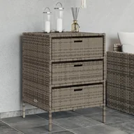 Pozostałe meble ogrodowe - Szafa ogrodowa vidaXL Szafka ogrodowa, szara, 55x59x80 cm, polirattan - miniaturka - grafika 1