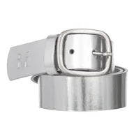 Paski - Klasyczny Pasek Damski VerMari Skórzany Srebrny Blask 4 cm - miniaturka - grafika 1