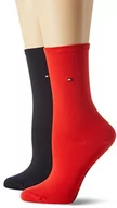 Skarpetki damskie - Tommy Hilfiger Damskie skarpety na co dzień, 2 sztuki, Tommy Red, 39-42 EU - miniaturka - grafika 1