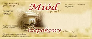 Etykiety na Miód Rzepakowy (100szt) - wzór E38 - Akcesoria do hodowli zwierząt - miniaturka - grafika 1