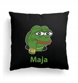 Poduszki dekoracyjne - Foto Poduszka Czarna Żaba Pepe Mem Pepe The Frog - miniaturka - grafika 1
