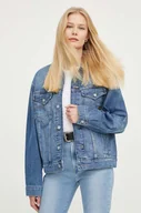 Kurtki damskie - G-Star Raw kurtka jeansowa damska kolor niebieski przejściowa oversize - miniaturka - grafika 1