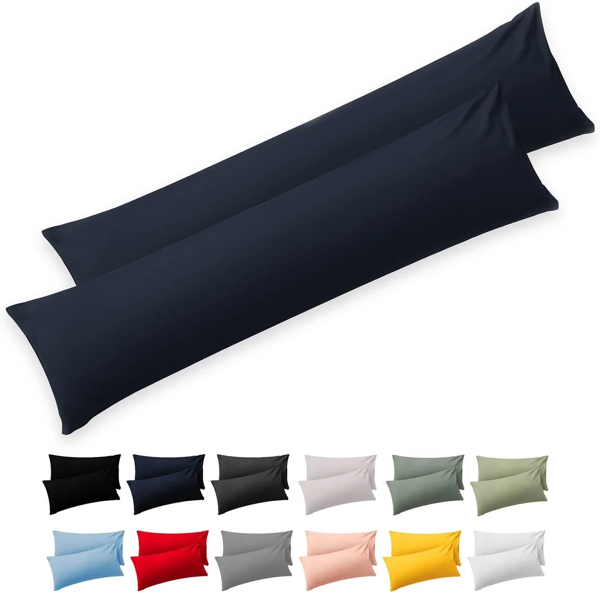 Poszewka na poduszkę 40x145 cm 2 sztuki bawełniana granatowa dla śpiącego