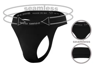 Sesto Senso, Stringi męskie bezszwowe, czarne, rozmiar L/XL - Majtki męskie - miniaturka - grafika 1