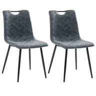 Krzesła - vidaXL Krzesła jadalniane, 2 szt., sztuczna skóra, czarne - miniaturka - grafika 1