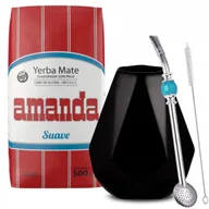 Yerba Mate - Zestaw Startowy Yerba Mate Amanda Suave + Tykwa Bombilla - Idealny Start! - miniaturka - grafika 1