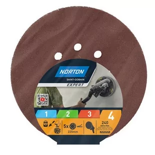 Krążek ścierny 225 mm 8 otworów P240, 5 szt. - Materiały ścierne - miniaturka - grafika 1