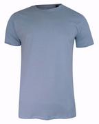 Koszulki męskie - T-Shirt (Koszulka) Niebieski Bez Nadruku, Okrągły Dekolt, Postrzępione Brzegi -BRAVE SOUL - Brave Soul - miniaturka - grafika 1