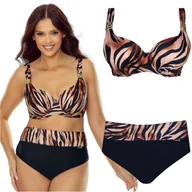 Stroje kąpielowe - Strój kąpielowy dwuczęściowy usztywniany wysoki stan GABBIANO Elena 44E 90E - miniaturka - grafika 1