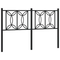 Inne meble do sypialni - vidaXL Metalowe wezgłowie, czarne, 140 cm - miniaturka - grafika 1