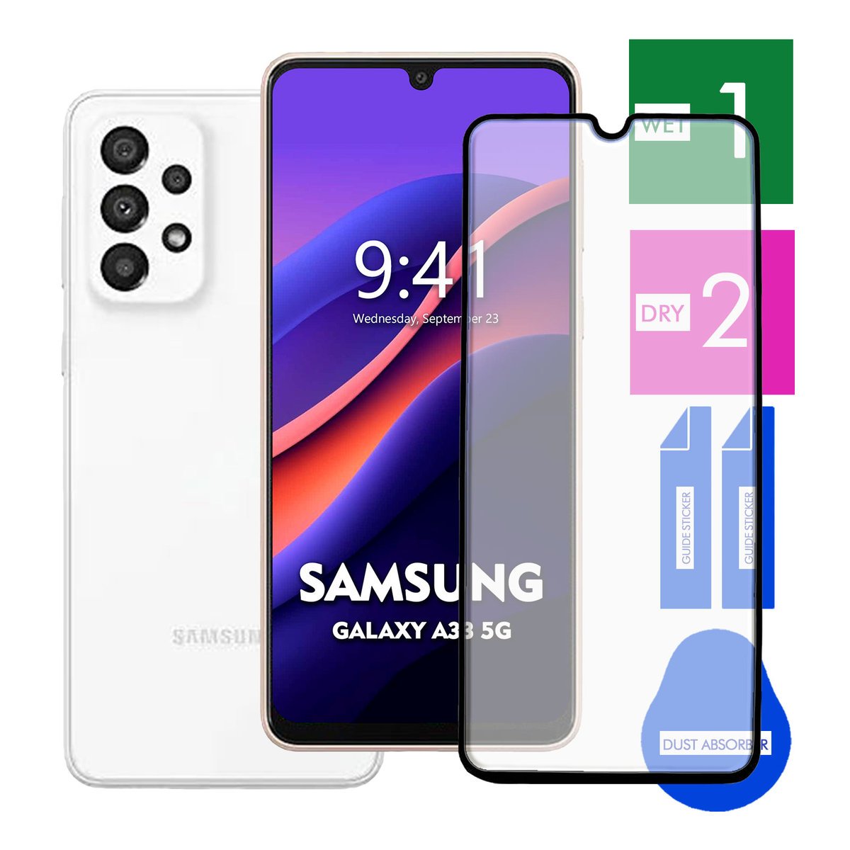 SZKŁO HARTOWANE DO SAMSUNG GALAXY A33 5G NA TELEFON PEŁNE CAŁY EKRAN 9H 5D