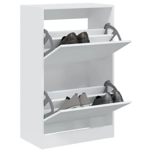 Szafka na buty biała 60x34x96,5 cm materiał drewnopochodny - Szafki na buty - miniaturka - grafika 1