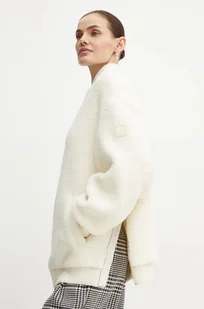 BOSS bluza polarowa kolor beżowy gładka 50524461 - Bluzy damskie - miniaturka - grafika 1
