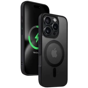 Crong Hybrid Frost MAG Cover - Etui z MagSafe do iPhone 16 Pro (czarny) - Etui i futerały do telefonów - miniaturka - grafika 1