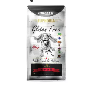 BIOFEED Euphoria G-F psy SMALL&MID wołowina 12kg adult - Sucha karma dla psów - miniaturka - grafika 1