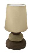 Lampy stojące - Nave Porcelanowa Lampa stołowa STONY 3045227 abażurowa LAMPKA nocna kremowy Brązowy - miniaturka - grafika 1