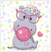 Malowanie po numerach - Norimpex Malowanie po numerach 20x20cm Hipopotam 1008259 - miniaturka - grafika 1