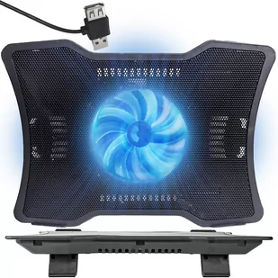 PODSTAWKA CHŁODZĄCA PODKŁADKA POD LAPTOPA LED USB CZARNA - Podkładki chłodzące pod laptopa - miniaturka - grafika 1