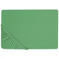 Prześcieradła - Bawełniane prześcieradło z gumką 140 x 200 cm zielone JANBU - miniaturka - grafika 1