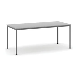 B2B Partner Stół do jadalni 1800 x 800 mm, blat szary, nogi ciemnoszare 555705 - Stoły - miniaturka - grafika 1