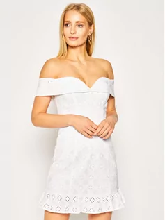 Sukienki - Guess Sukienka letnia Krin W0GK57 WCTS0 Biały Slim Fit - grafika 1