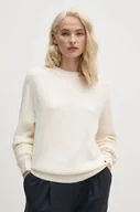 Swetry damskie - Pepe Jeans sweter z domieszką wełny IRMA CREW NECK damski kolor beżowy lekki PL702192 - miniaturka - grafika 1