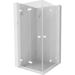 Mexen Lunar-F Duo kabina prysznicowa składana 95 x 95 cm, transparent, biała - 836-095L-095P-20-00 - Kabiny prysznicowe - miniaturka - grafika 1