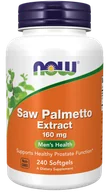 Suplementy naturalne - NOW Foods - Saw Palmetto, Palma Sabałowa, 160 mg, 240 kapsułek miękkich - miniaturka - grafika 1