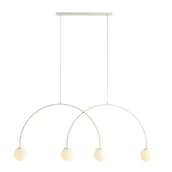 Lampy sufitowe - Łukowa lampa wisząca UNA 1116L9_L okrągła szklana beżowa biała - miniaturka - grafika 1