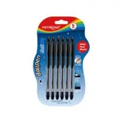 Długopisy - Długopis klasyczny Keyroad Ball Pen Soft Jet 0.7 mm czarny 6 szt. - miniaturka - grafika 1