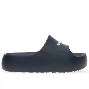 Klapki Tommy Jeans Chunky Flatform Pool Slides EN0EN02454-C1G - granatowe - Klapki i japonki damskie - miniaturka - grafika 1