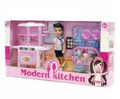 Lalki dla dziewczynek - KUCHNIA + LALKA chłopiec dziewczynka MINI LALECZKA - miniaturka - grafika 1