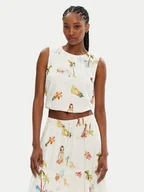 Koszulki i topy damskie - Seafolly Top Isla Palm 55396-TO Écru Regular Fit - miniaturka - grafika 1