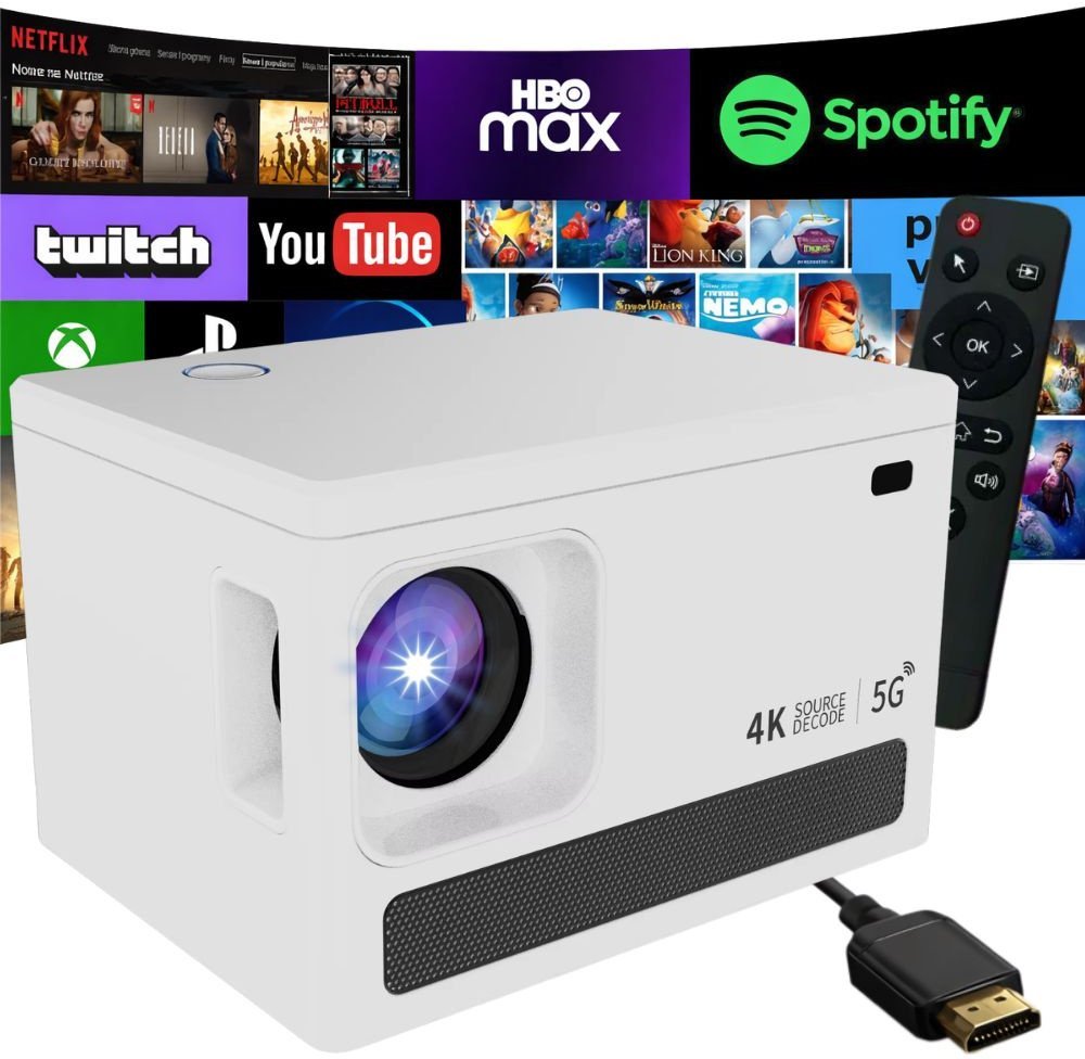 Verk Projektor rzutnik video x6 4k android tv 11.0 wifi bluetooth lcd 100 cali