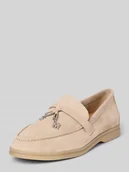 Półbuty damskie - Buty wsuwane ze skóry z ozdobnym paseczkiem Model 'Portland' - miniaturka - grafika 1