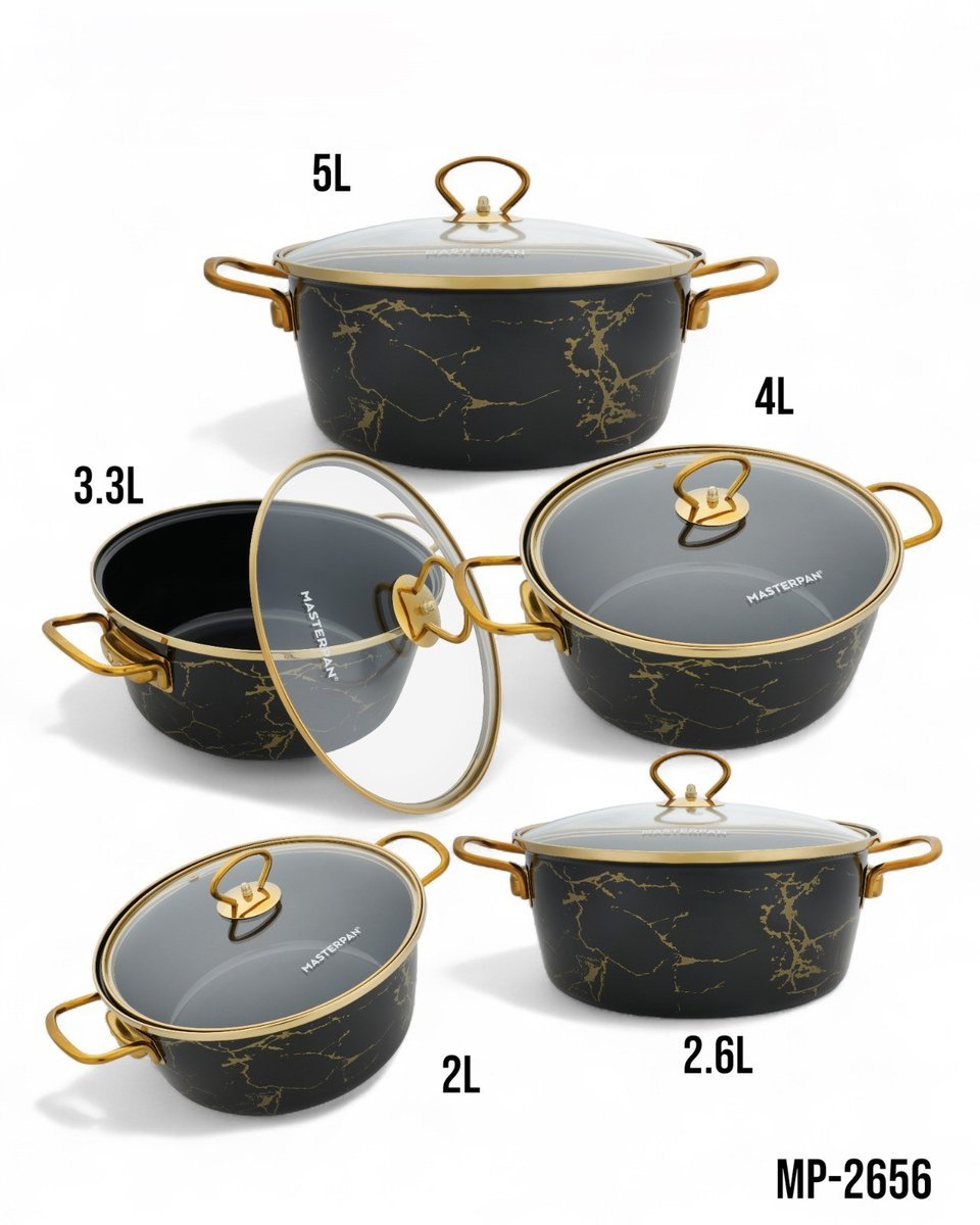 Garnki Emaliowane 10 el. Indukcja Gaz - Wysoka Jakość MASTERPAN