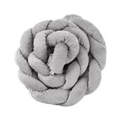 Poduszki do karmienia - Belisima Ochraniacz do łóżeczka Warkocz, szary - miniaturka - grafika 1