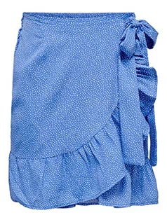 Spódnice - ONLY Damska spódnica z efektem zawijania, Blue Bonnet/Aop:confetti Dot, M - grafika 1