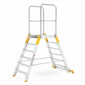 Drabiny - Drabina magazynowa - mostek dwustronny ALOSS 9706 - wysokość robocza 3,26m - miniaturka - grafika 1