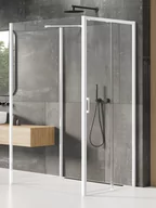 Kabiny prysznicowe - New Trendy Kabina Prysznicowa Prime 100X100 Kwadratowa Przyścienna Biała Prawa K-1075 - miniaturka - grafika 1