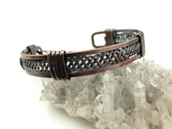 Bransolety męskie - Męska bransoleta z drutu miedzianego, obwód 19.5 cm, regulowany, waga 22 gramy, znak Byka i Strzelca, rękodzieło - miniaturka - grafika 1