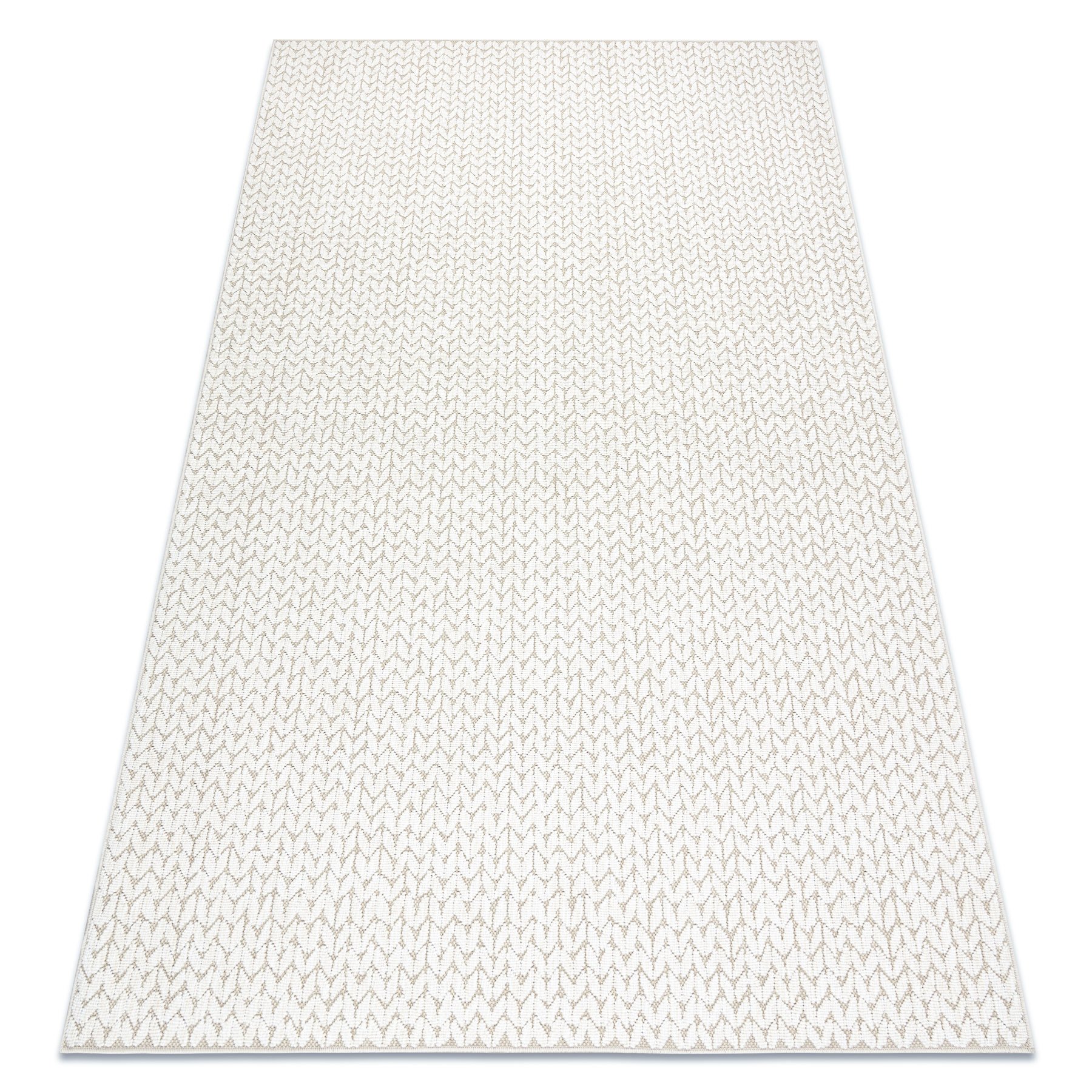 Dywan SPRING 20467558 Jodełka, chevron sznurkowy, pętelkowy - beż beżowy 140x200 cm