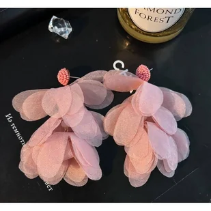 KOLCZYKI CHWOSTY Wiszące delikatne BOHO Fuksja K1676R - Kolczyki - miniaturka - grafika 1