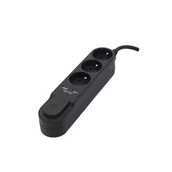 Listwy zasilające - Listwa 3-gniazdkowa Tomas z przełącznikiem Chacon (1,5 m) - miniaturka - grafika 1