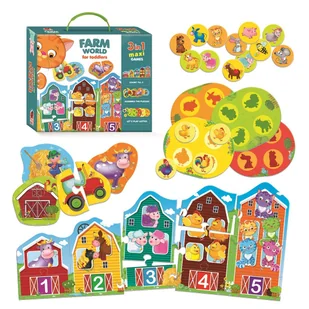 Gra edukacyjna Farm world for toddlers RK1310-01 - Pozostałe książki - miniaturka - grafika 1