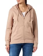 Kurtki damskie - Emporio Armani Damska kurtka z kapturem Fuzzy Fleece Full Zip Jacket (2 sztuki), Hazel Brown, M - miniaturka - grafika 1