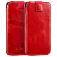 Etui i futerały do telefonów - moVear moVear Skórzane Etui Wsuwka do Smartfon / Telefon rozmiar M (ok 145 x 71 x 8mm) i telefonów o zbliżonych wymiarach | Eksluzywny Pokrowiec pocketCase C+ Skóra Vintage, Czerwony U000MPCPLVBBKRE - miniaturka - grafika 1